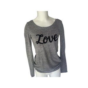 American Eagle Love Tee Long Sleeve Gray XS